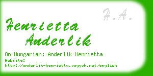 henrietta anderlik business card